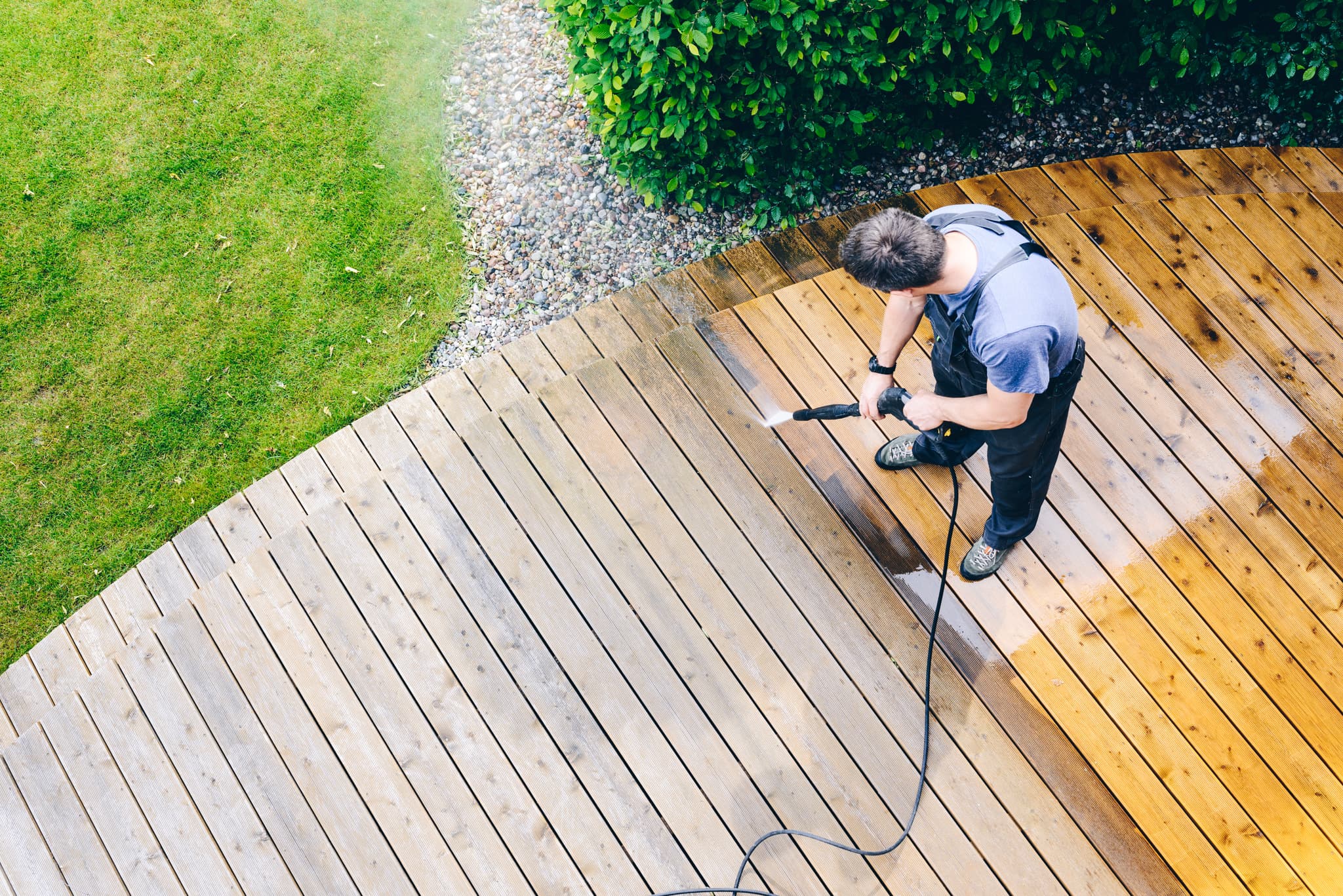 Deck cleaning before