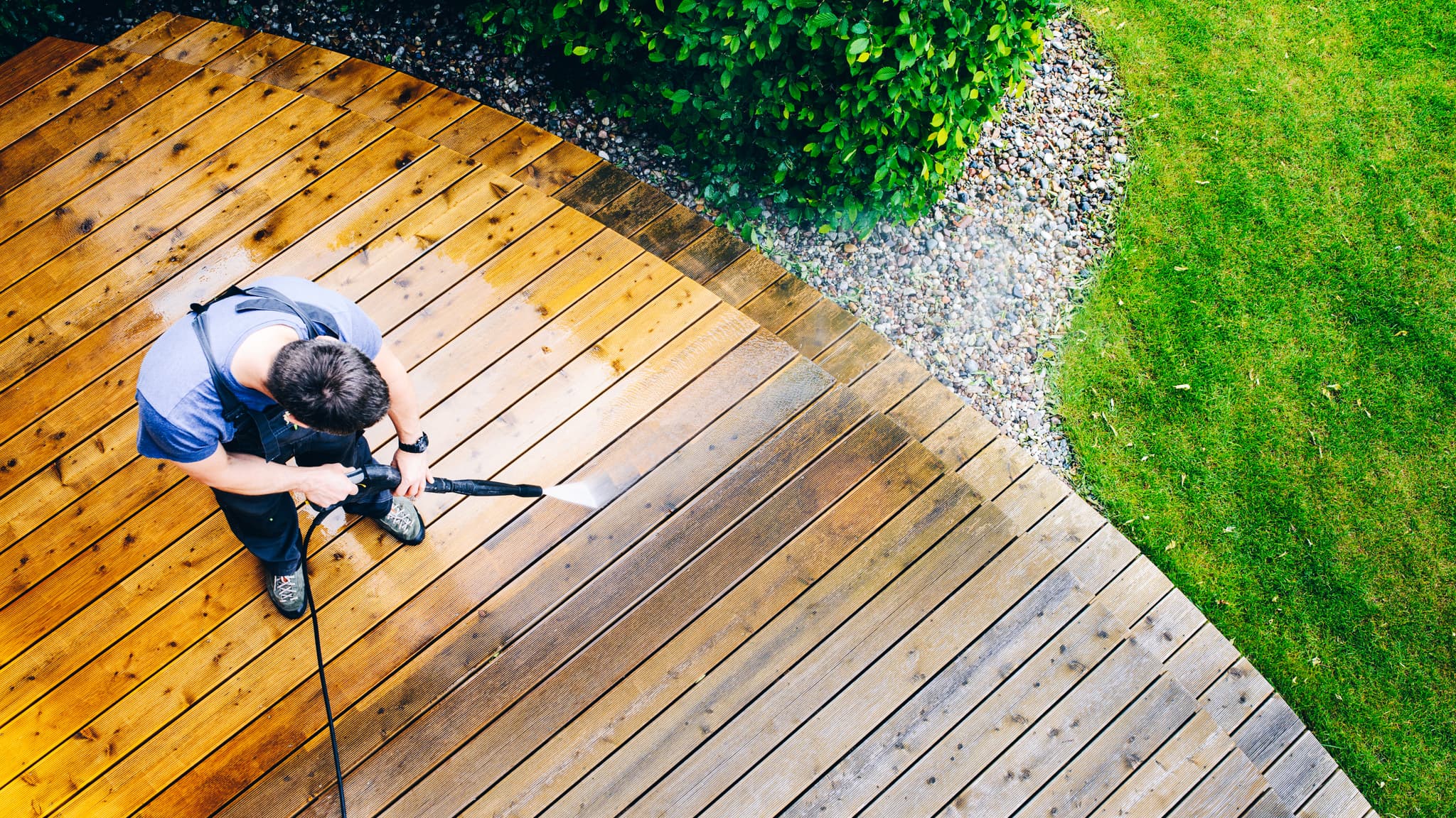 Deck cleaning after