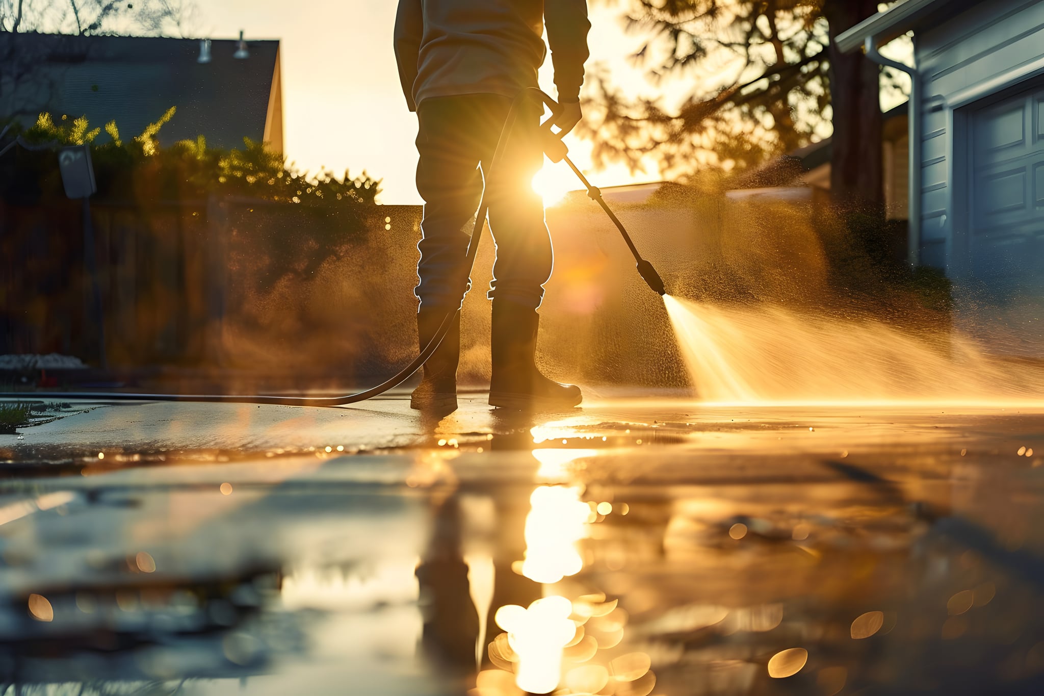Professional power washing transformation